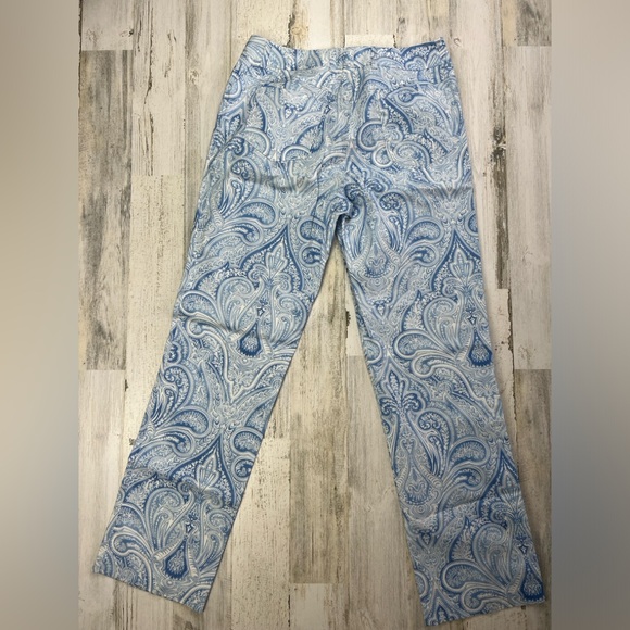 J. McLAUGHLIN Blue‎ & White Paisley Light Weight Jeans Size 10 X 31.5 Inseam - Picture 3 of 11